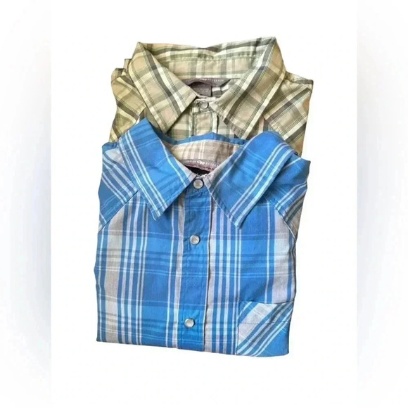 OUTDOOR RESEARCH Plaid ShortsSleeve Pearl Button Front Shirt Men's Set of 2 - Picture 1 of 14